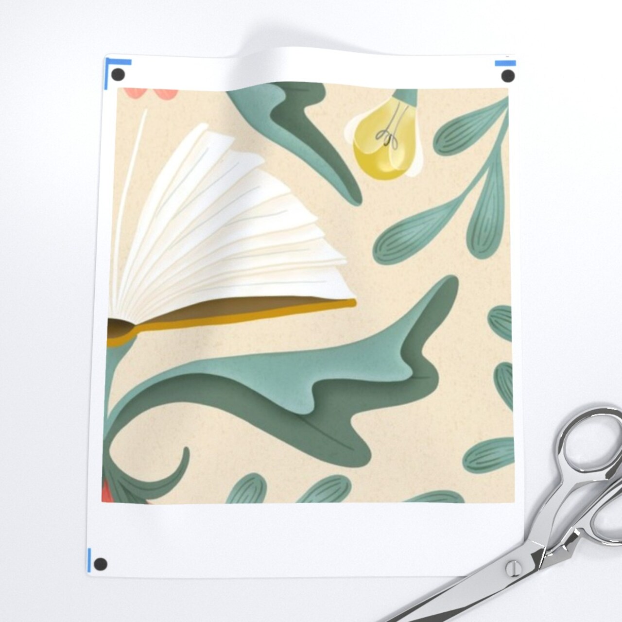 Library Book Pink Coral Damask Reading Hidden Whimsical Custom Printed Fabric by Spoonflower Various Fabrics by the Yard or Fat Quarter